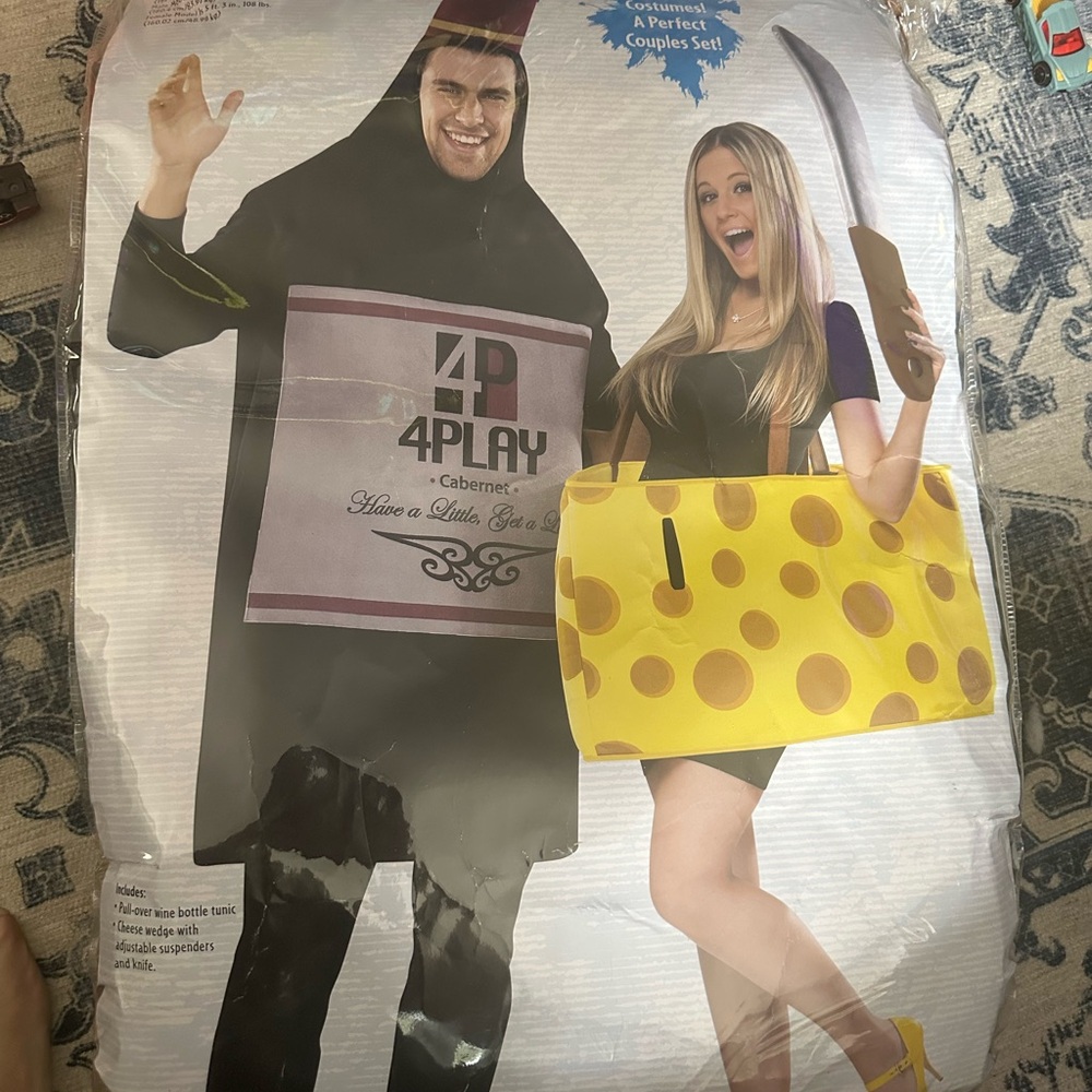 Couples wine and cheese Halloween costumes